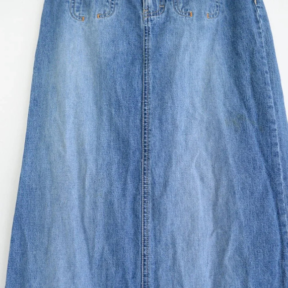 Vintage Tommy Hilfiger Tommy Jeans Mid Wash Back Slit Blue Denim Skirt 3 - Picture 3 of 13